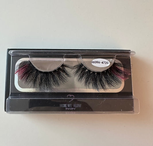 Pink & Silver Glitter Lashes